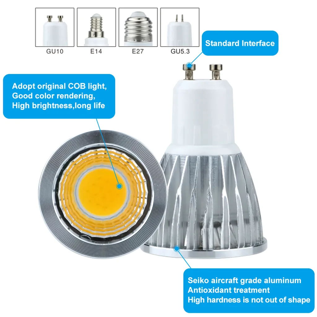 4 Stück 15W GU10 LED COB Glühbirne Leuchtmittel Lampe Spotlight Weiß 6000K-6500K - Image 3
