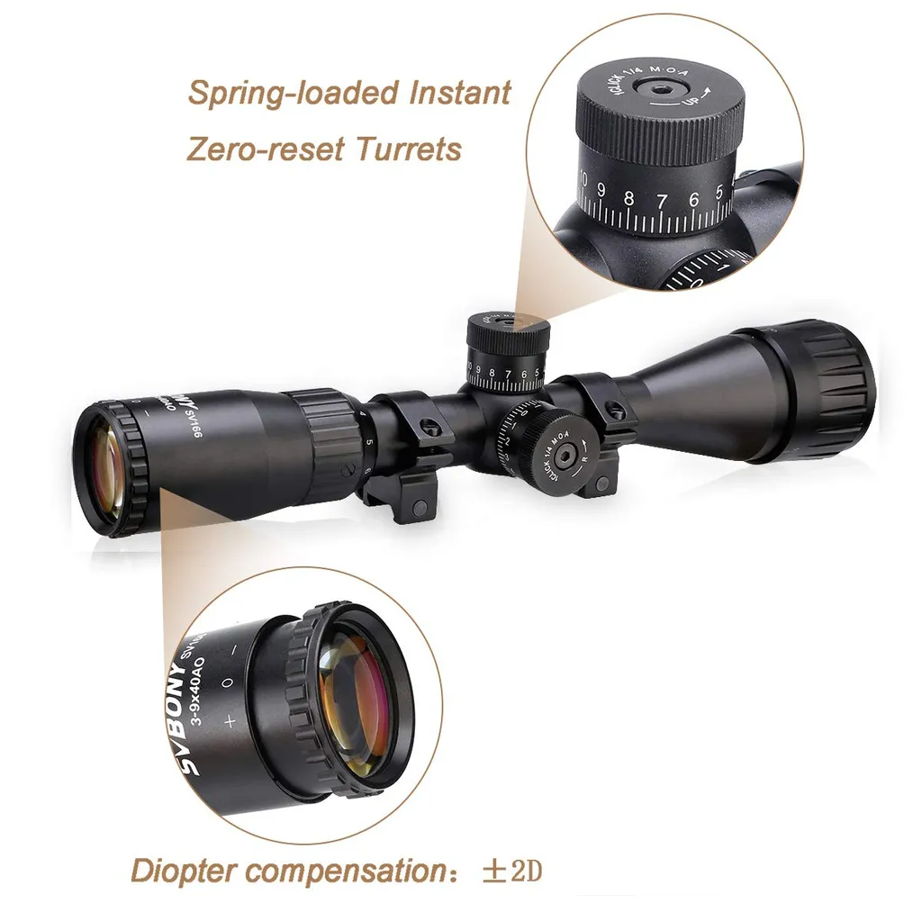 Svbony SV166 Zielfernrohr 3-9x40mm, Zielfernrohr 22mm, IPX6 Wasserdichtes Stoßfest Beschlagfreies Entfernungsmesser Zielfernrohr Für Outdoor-Aktivitäten Mit Weaver Picatinny Montage - Image 3