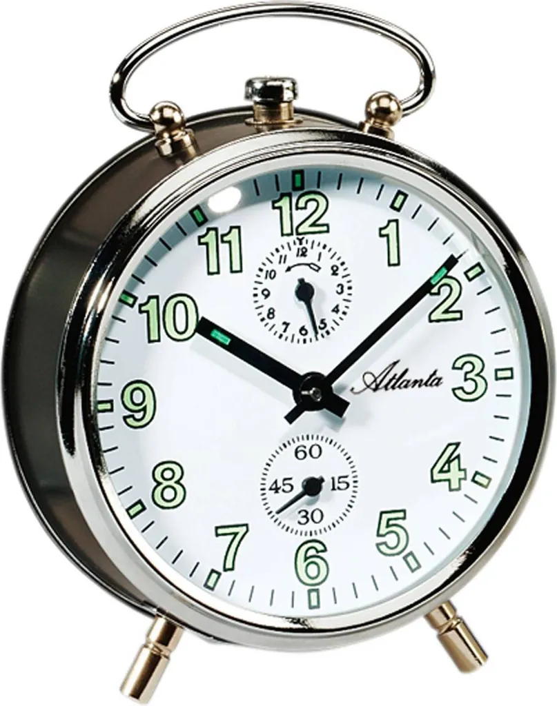 Atlanta 1065/4 Mechanischer Wecker Anthrazit Silbern Mechanisch Rund
