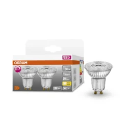 OSRAM Superstar Reflektorlampe Für GU10-Sockel, Klares Glas ,Warmweiß (2700K), 350 Lumen, Ersatz Für Herkömmliche 50W-Leuchtmittel, Dimmbar, 2-er Pack