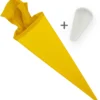 Itenga Set Gelb Bastelschultüte Rohling 70 Cm Rund + Schultüten Spitzenschutz