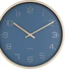 Karlsson Wanduhr EleganceArmando Breeveld 30 Cm Alu-blau/gold
