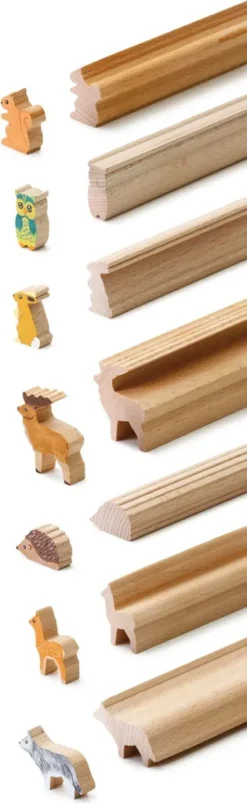 Erzi 7tlg. Bastelleisten Waldtiere Aus Buchenholz, 45 X 11 X 60 Cm