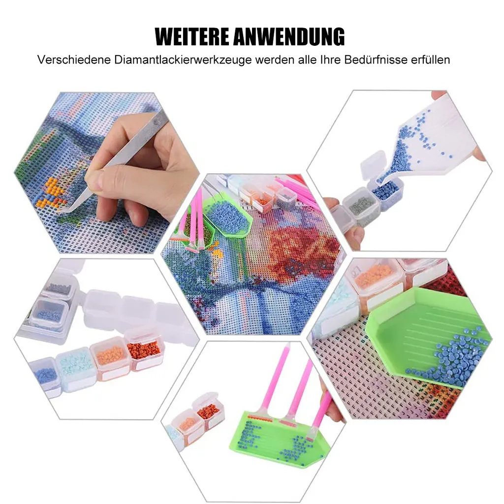 DIY Diamond Painting Werkzeug With Diamant Stickerei Box Diamant Malerei Zubehör, Komplett Kreuzstich Sets,44 Stücke - Image 4