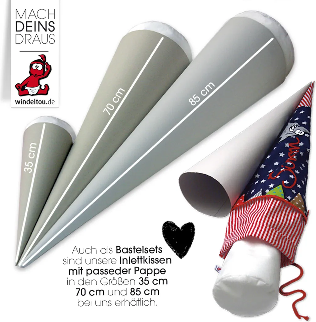 Schultüten Bastelset Größe L (85 Cm) Papprohling Und Inlettkissen Gefüllt - Image 3