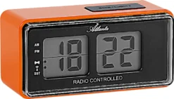 Atlanta 1881/12 Wecker Funk Funkwecker Digital Orange Licht Snooze Digitalwecker