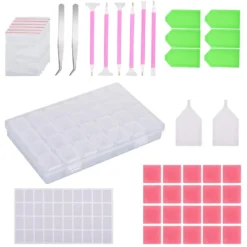 DIY Diamond Painting Werkzeug With Diamant Stickerei Box Diamant Malerei Zubehör, Komplett Kreuzstich Sets，44 Stücke