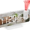 Projektionswecker Für Schlafzimmer Decke Digitaler Wecker Radio Mit USB-Ladeanschlüssen, 7,3 Zoll Großer LED-Bildschirm-Wecker, 4 Dimmer, Dual-Wecker Mit 2 Tönen, Schlummerfunktion, Weiß,White