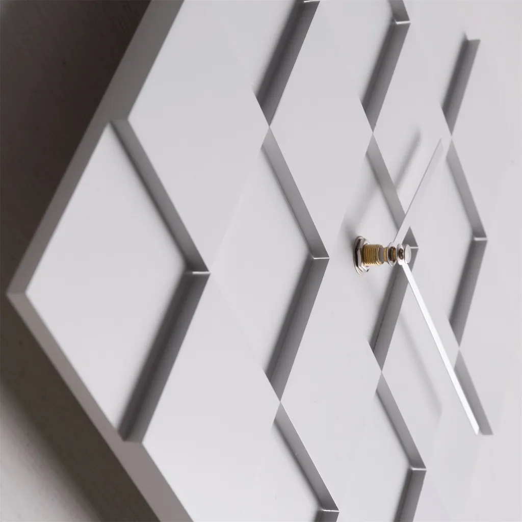 DESIGN WANDUHR 3D PLATES | 30cm Quadratische Küchenuhr Moderne Wanduhr - Image 4