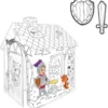 Mochtoys 11123 Malhaus Ritter, Spielhaus, Kartonhaus Mit Türe 78 X 67 X 99 Cm Weiß