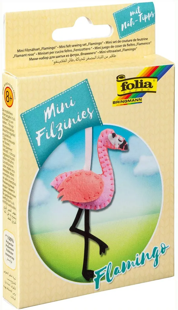 Folia Mini Filz-Nähset "Filzinies" 11-teilig Flamingo