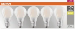 Osram LED-Lampe BASE CLAS A, E27, EEK: E, 7W, 806 Lm, 2700 K, 5 Stk. Matt