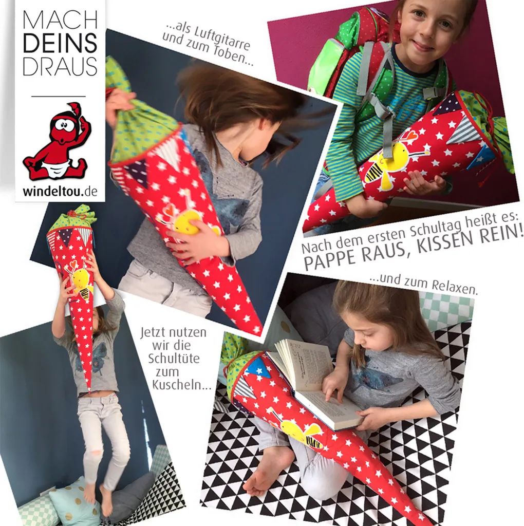 Schultüten Bastelset Größe L (85 Cm) Papprohling Und Inlettkissen Gefüllt - Image 4