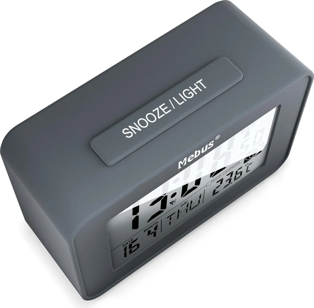 Mebus Digitaler Funkwecker Mit Mondkalender, Beleuchtung, Innenthermometer, 2 Weckzeiten, Schlummer-Funktion - Image 7