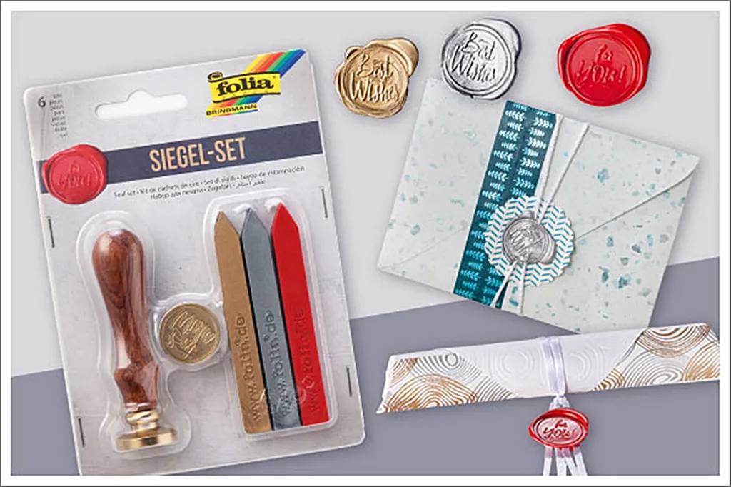 Folia Siegel-Set Inkl. Holzgriff Siegelmotive Siegelwachs - Image 5