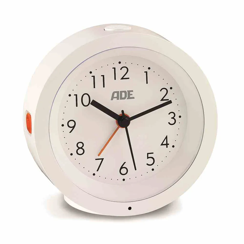 ADE CK 1719 Wecker Analog Weiß Mit Nachtlichtsensor