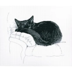 RTO Kreuzstich Set "Schwarze Katze" M668, Zählmuster, 27x23,5 Cm