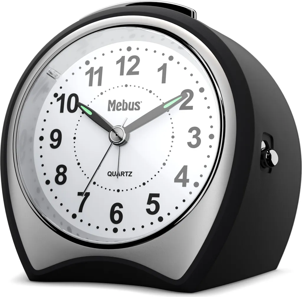Mebus Lautloser, Extragroßer Quarz-Wecker Ohne Ticken, Mit Beleuchtung, Gut Lesbarem Zifferblatt, Großer Schalter Für Alarm - Image 6