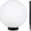 Solar Solarkugel Kugelleuchte Außen Gartenleuchte + Erdspieß Weiß