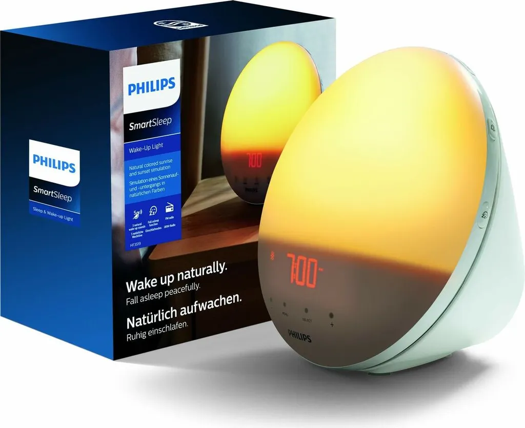 Philips HF3519/01 Wake-up Light (Sonnenaufgangfunktion, Digitales Fm Radio, Tageslichtwecker) Weiß - Image 6