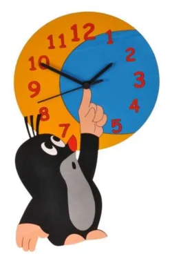 ABA 74028 Wanduhr "Der Kleine Maulwurf Mit Mond" Holz