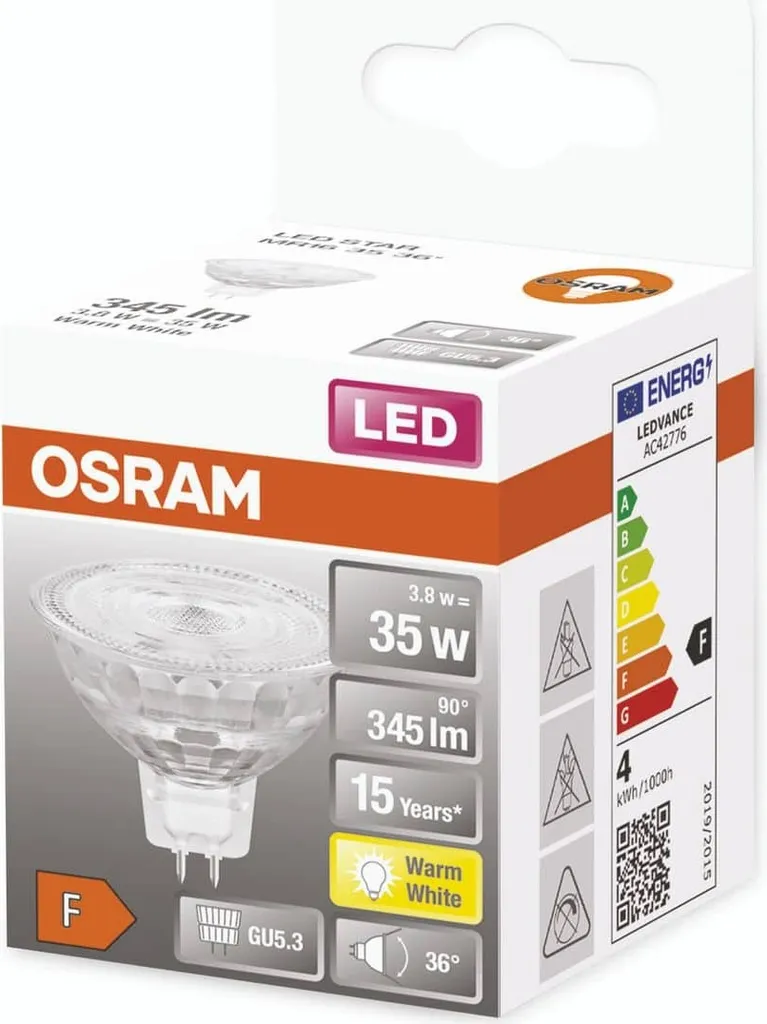 OSRAM Star Reflektor LED-Lampe Für GU5.3-Sockel, Klares Glas ,Warmweiß (2700K), 345 Lumen, Ersatz Für Herkömmliche 35W-Leuchtmittel, Nicht Dimmbar, 1-er Pack - Image 2