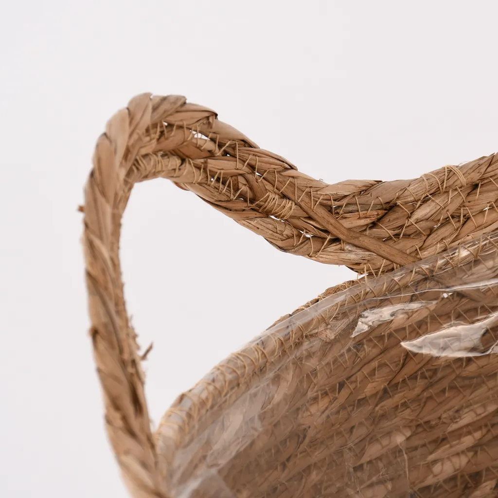 Korb Aus Seegras Zweifarbig Rund Mit Henkeln Natur Weiß Verschiedene Größen, Motiv/Größe:Mittel - Image 4