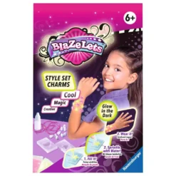 RAVENSBURGER Bastelset Blazelets Style Set Charms Glow In The Dark Armbänder