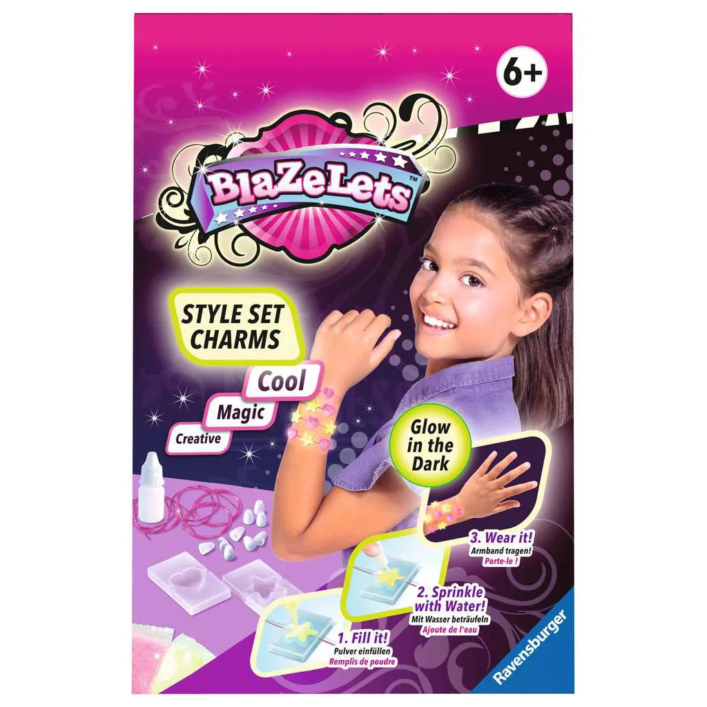 RAVENSBURGER Bastelset Blazelets Style Set Charms Glow In The Dark ArmbÀnder