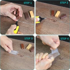 Navaris Laminat Parkett Reparaturset 17-teilig - 11 Versch. Farbtöne - Wachs Reparatur Set Für Holz Oberflächen Aller Art - Mit Aufbewahrungsbox