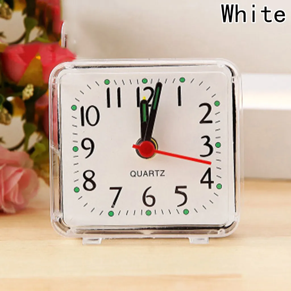 Quadratischer Kristall Kleiner Wecker, Genaue Studentenweckeruhr, Zeiger + Digitaler Wecker, Blau - Image 6