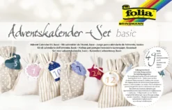 Folia Adventskalender-Set BASIC Stoffbeutel 49-teilig