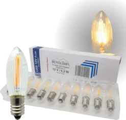 10 Stk. LED Filament 12V/0,2W E10 Ersatz-Lämpchen Für Lichtbögen Mit 20 Brennstellen