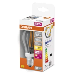 OSRAM Star+ LED-Lampe Mit Bewegungssensor Für E27-Sockel, Filament-Optik ,Warmweiß (2700K), 806 Lumen, Ersatz Für Herkömmliche 60W-Leuchtmittel, Nicht Dimmbar, 1-er Pack