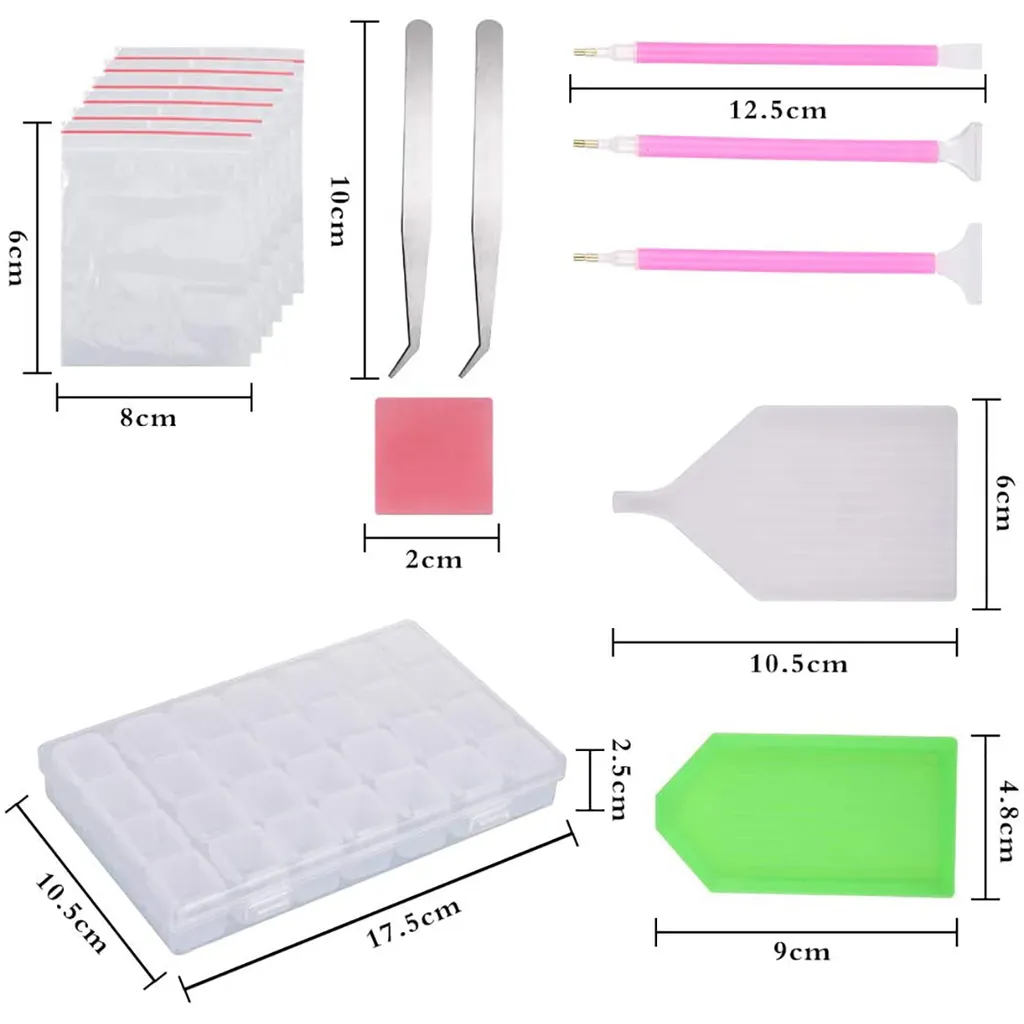 DIY Diamond Painting Werkzeug With Diamant Stickerei Box Diamant Malerei Zubehör, Komplett Kreuzstich Sets,44 Stücke - Image 5