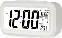 Digitaler Wecker LED Digital Digitaluhr Wanduhr Datum Temperatur 12h 24h USB 3D Alarm Clock Schlafzimmer Büro Dimmbar Zeit Uhr Weiß Retoo