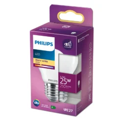 Philips LED Lampe Ersetzt 25W, E27 Tropfenform P45, Weiß, Warmweiß, 250 Lumen, Nicht Dimmbar, 1er Pack