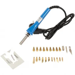 Gravur Set Brandmalerei | Crafts&Co Holzbrenner Set Mit 23 Aufsätzen | Für Anfänger Und Fortgeschrittene | Brandmalerei Brandmalkolben Set | Inkl. Metallständer