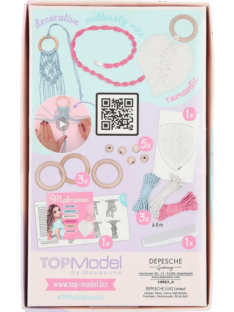 Depesche Spielwaren TOPModel Macramee Bastel-Set Knüpfsets Basteln & Kreativitätsspielzeug Freundschaftsarmbänder - Image 4