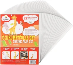 Tritart - Schrumpffolie 22 Schrumpffolien Schrumpffolie Zum Basteln Für Kinder Bastelsets