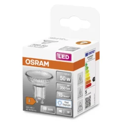 OSRAM LED Star PAR16 50 LED-Reflektorlampe Mit 36 Grad Abstrahlwinkel, GU10 Sockel, Tageslichtweiß (6500K), Ersatz Für Herkömmliche 50W-Spotlampen, 1er-Pack