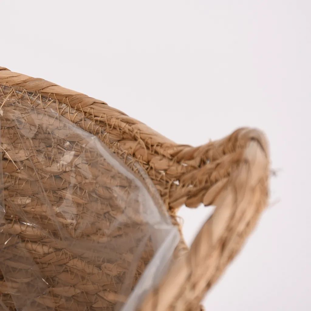 Korb Aus Seegras Zweifarbig Rund Mit Henkeln Natur Weiß Verschiedene Größen, Motiv/Größe:Mittel - Image 5