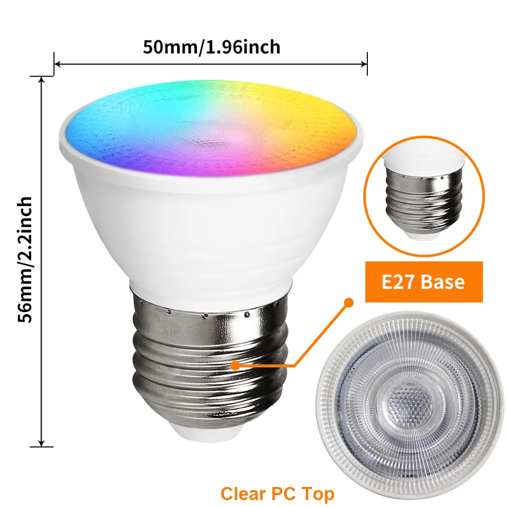 3W E27 LED Glühbirne RGB Farbwechsel Spotlight Leuchtmittel Lampe Warmweiß 2700K Mit Fernbedienung - Image 2