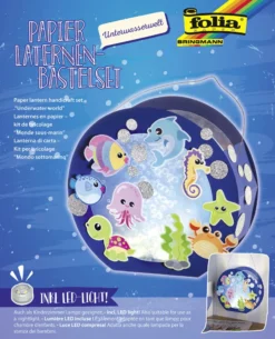 Folia Laternen-Bastelset "UNTERWASSERWELT" Blau