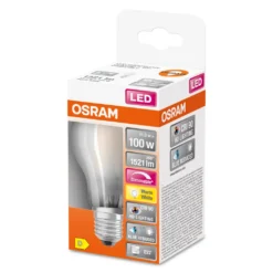 OSRAM Superstar Dimmbare LED-Lampe Mit Besonders Hoher Farbwiedergabe (CRI90) Für E27-Sockel, Mattes Glas ,Warmweiß (2700K), 1521 Lumen, Ersatz Für Herkömmliche 100W-Leuchtmittel, Dimmbar, 1-er Pack