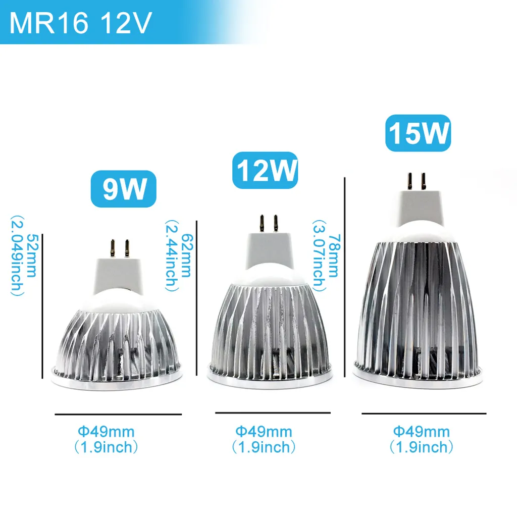 4 Stück 12W MR16 LED COB Glühbirne Leuchtmittel Lampe Spotlight Weiß 6000K-6500K - Image 3