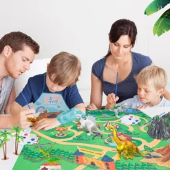 KIMBOSMART Dinosaurier Malset Bastelset Kinder Dinosaurier Kunst Bastel-Sets 29 Stck DIY 3D Spielzeug Für Geburtstag Geschenk