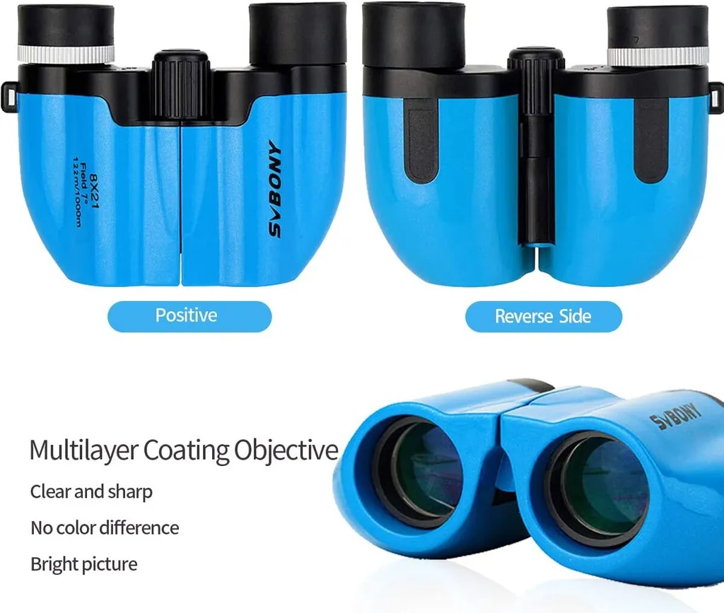 Svbony SV26 Fernglas Für Kinder, FMC-grün, Bak7, Kinderfernglas Ab 3-12 Jahre, 8x21 Fernglas, Geschenken Für Jungen Mädchen(Blau) - Image 3