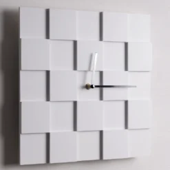 DESIGN WANDUHR 3D PLATES | 30cm Quadratische Küchenuhr Moderne Wanduhr