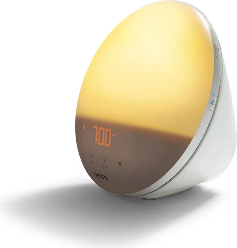 Philips HF3519/01 Wake-up Light (Sonnenaufgangfunktion, Digitales Fm Radio, Tageslichtwecker) Weiß